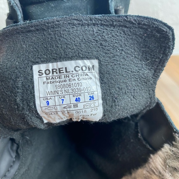 Sorel Explorer Joan Boots Women’s Black Suede Leather Lace Up Waterproof Size 9 - Picture 9 of 16